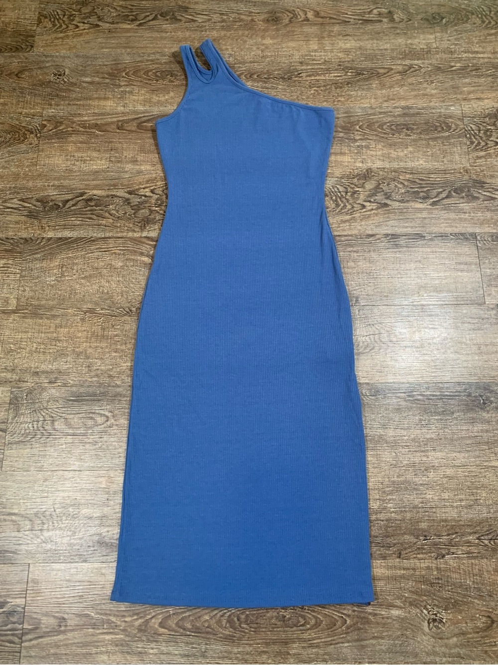 Rolla Coster Los Angeles ribbed One Shoulder Blue‎ Maxi Dress - Large